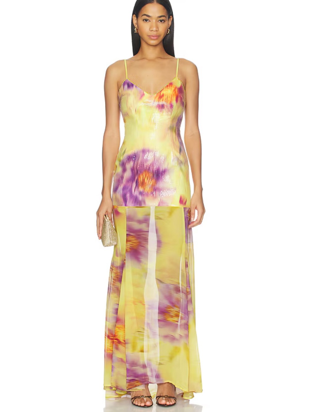 Runaway The Label Revolve Tulia Low Back Maxi Dress in Suri Yellow Size S